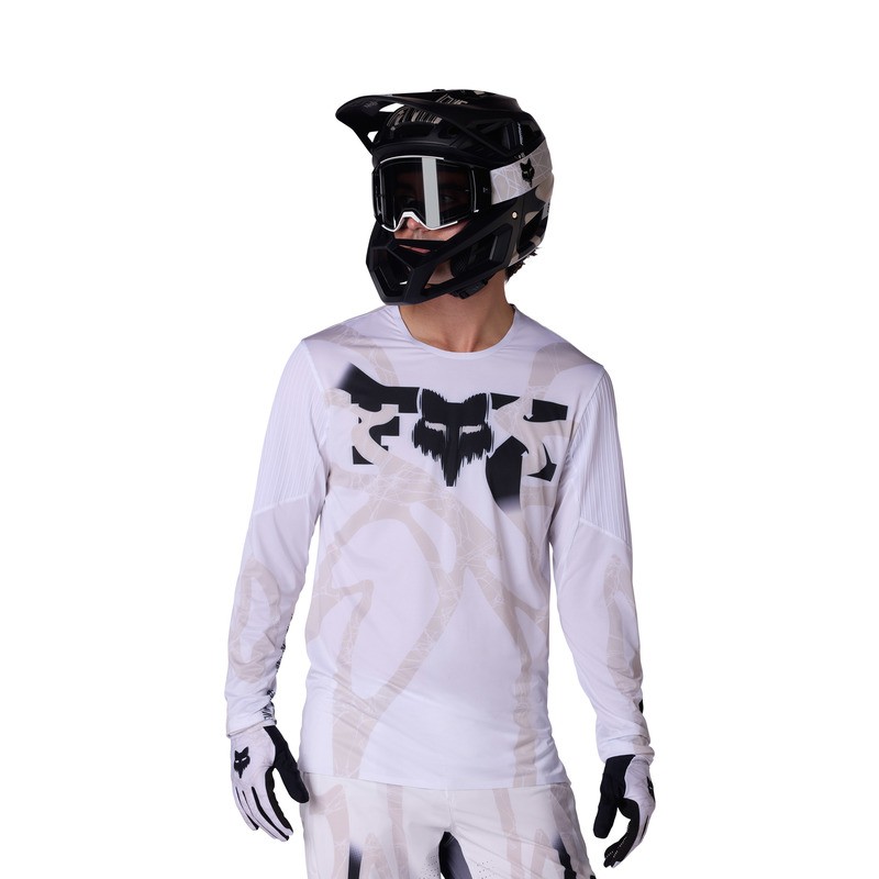 KOSZULKA ROWEROWA Z DŁUGIM RĘKAWEM FOX FLEXAIR DIFFUSE SE WHITE XL