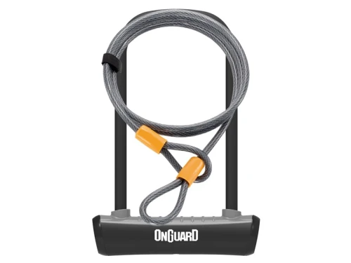 Zapięcie rowerowe ONGUARD NEON 8154BL U-LOCK - 115mm 230mm - uchwyt + 2 x Klucze + linka 10mm 120cm czarne