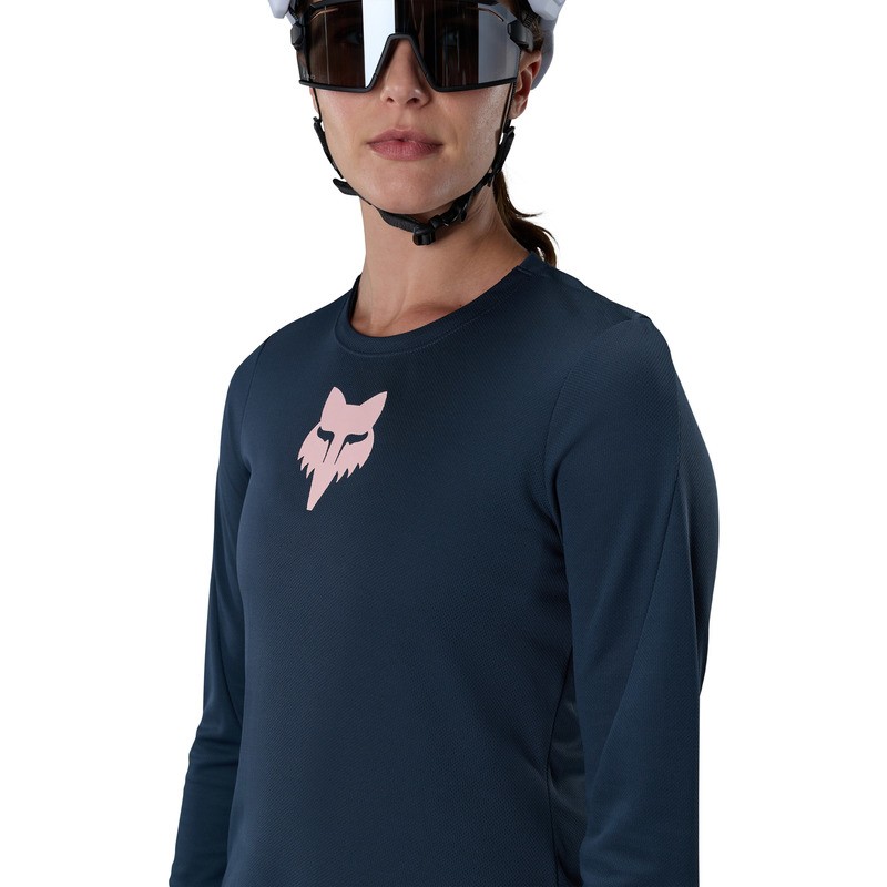 KOSZULKA ROWEROWA Z DŁUGIM RĘKAWEM DAMSKA FOX RANGER HEAD GALAXY BLUE M