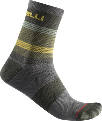 Skarpetki kolarskie Scia 12, military green/saffron-forest gray, rozmiar S/M (towar nowy)