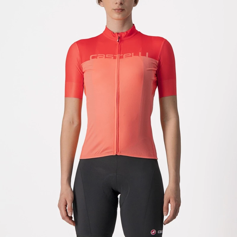 Damska koszulka kolarska Velocissima, coral flash/brilliant pink, rozmiar XS (towar nowy)