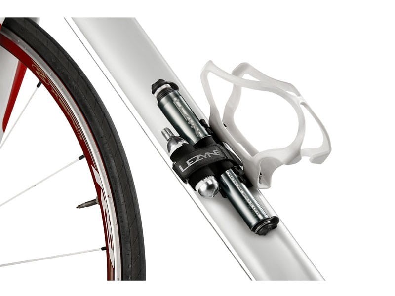 Pompka ręczna LEZYNE PRESSURE DRIVE CFH HP 120psi metalowy przewód CO2 + 1x nabój gazowy 16g grafitowa (NEW)