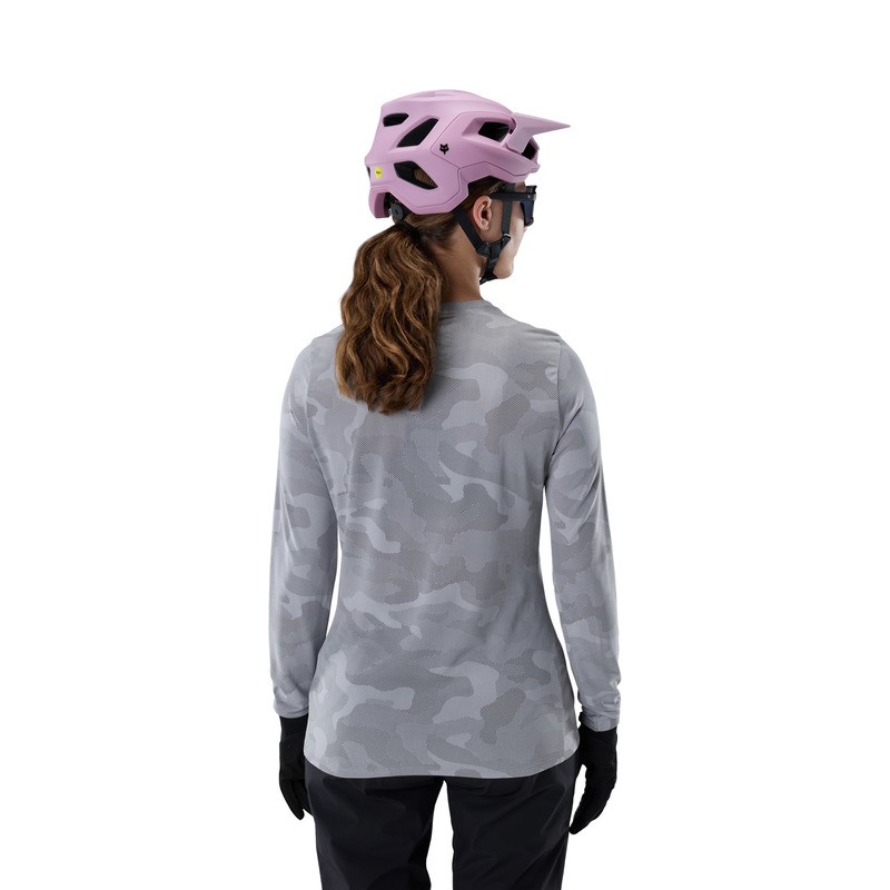 KOSZULKA ROWEROWA Z DŁUGIM RĘKAWEM DAMSKA FOX RANGER TRU DRI LS PEWTER S