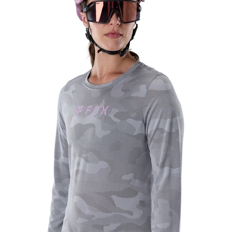 KOSZULKA ROWEROWA Z DŁUGIM RĘKAWEM DAMSKA FOX RANGER TRU DRI LS PEWTER S