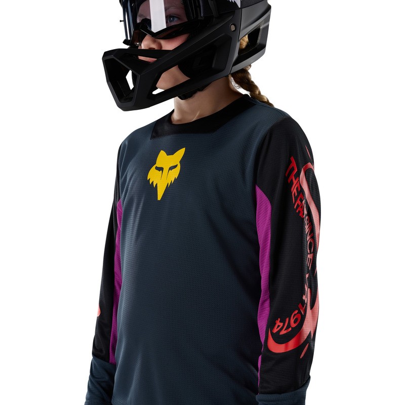 KOSZULKA ROWEROWA Z DŁUGIM RĘKAWEM JUNIOR FOX DEFEND LS CREATION GALAXY BLUE YM