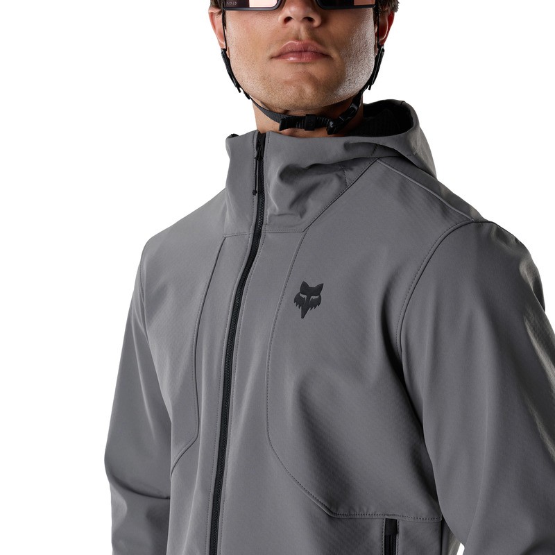 BLUZA ROWEROWA Z KAPTUREM FOX RANGER FIRE HOODIE PEWTER L