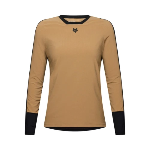 KOSZULKA ROWEROWA Z DŁUGIM RĘKAWEM DAMSKA FOX DEFEND THERMAL BROWN SUGAR S
