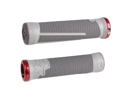 ODI MTB grips AG2 Signature Lock-On 2.1 grey/graphite, red clamps135mm