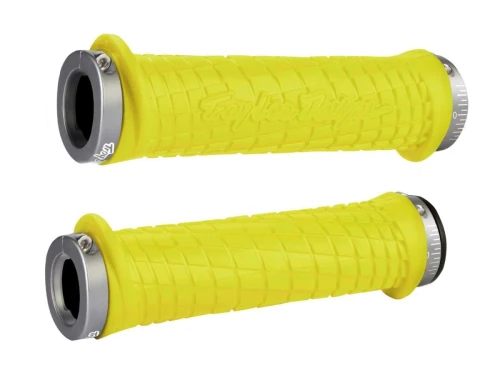 ODI MTB grips Troy Lee Designs Lock-On yellow, 130mm grey clamps