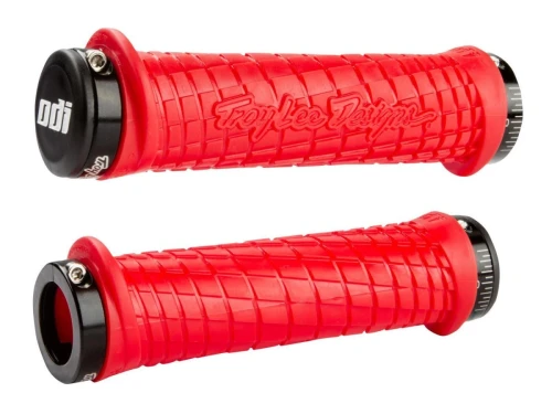 ODI MTB grips Troy Lee Designs Lock-On red, 130mm black clamps