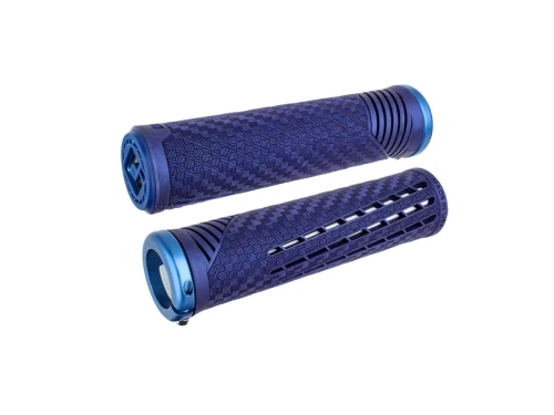 ODI CF Lock-On Grips Sapphire Blue w/ Blue Clamp