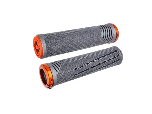 ODI CF Lock-On Grips Lynx Gray w/ Orange Clamp