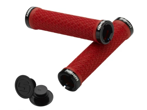 SRAM Locking Grips Red with Double Clamps & End Plugs