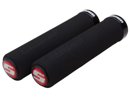 SRAM Locking Grips Foam 129mm Black with Single Black Clamp and End Plugs