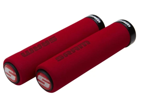 SRAM Locking Grips Foam 129mm Red with Single Black Clamp and End Plugs