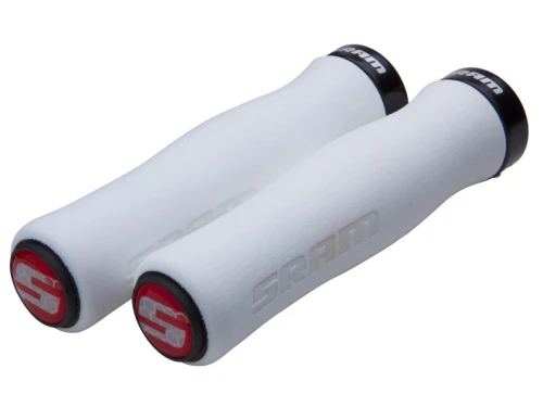 SRAM Locking Grips Contour Foam 129mm White with Single Black Clamp and End Plug