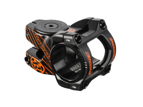 REVERSE Stem Black-ONE D-2 35mm Ø31,8 & Ø35mm (Black/Fox-Oran incl. Top Cap, Screw, Nut