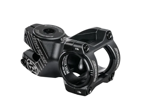 REVERSE Stem Black-ONE D-2 50mm Ø31,8 & Ø35mm (Black/Grey) incl. Top Cap, Screw, Nut