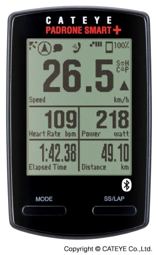 Licznik rowerowy PADRONE SMART + czarny (ISC-12;HR-12)