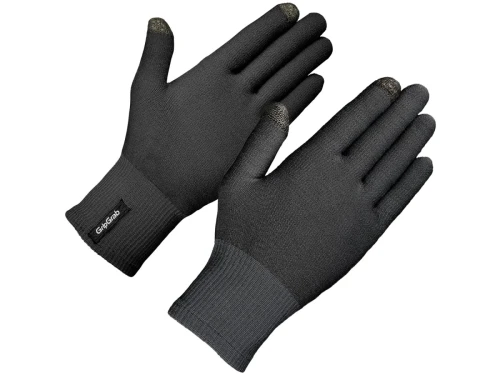 GripGrab Merino Wool Liner Gloves XL/XXL, black