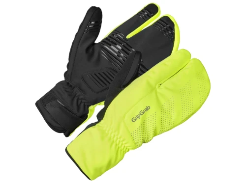 GripGrab Ride Windproof Deep Winter Lobster Gloves M, yellow hi-vis
