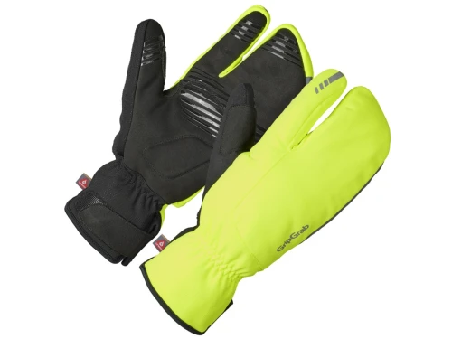 GripGrab Nordic 2 Windproof Deep Winter Lobster Gloves L, yellow hi-vis