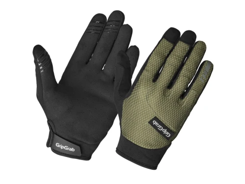 GripGrab Descent Guarded Full Finge Summer Gloves, olive green, XL