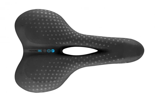 Siodełko TREKKING GEL OPEN LARGE 30-60° czarne zamsz