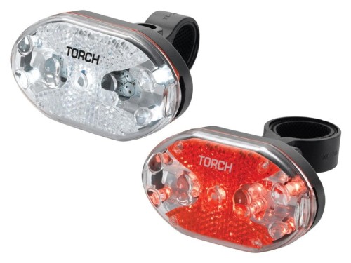 Zestaw lampki TORCH CYCLE LIGHT SET WHITE BRIGHT 5X + TAIL BRIGHT 5X (DWZ)