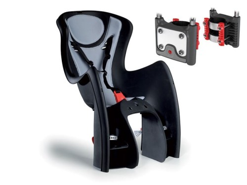 Fotelik dziecięcy OKBABY BODYGUARD / BABY SHIELD (27,5”-29” pręt 114 stopni ZN+H70 + zapięcie) czarny (NEW)