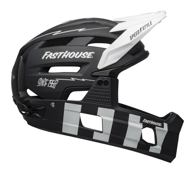 Kask full face BELL SUPER AIR R MIPS SPHERICAL matte black white fasthouse roz. L (59-63 cm) (NEW)