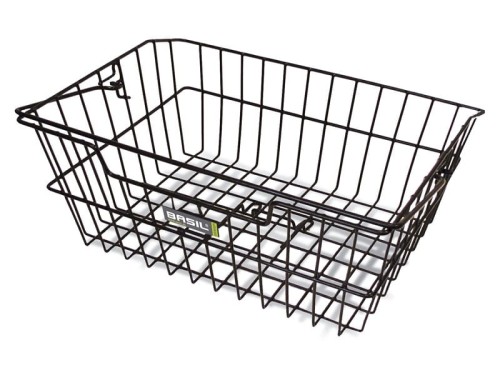 Kosz na tylny bagażnik BASIL CAIRO + haczyki mocujące Bottom hooks, stalowy czarny (NEW)