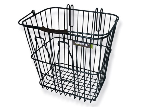 Kosz na tylny bagażnik BASIL BOTTLE BASKET mocowanie na haki, stalowy czarny (NEW)