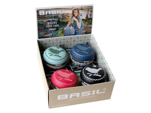 Dzwonek rowerowy BASIL BIG BELL BOHEME 80mm, mix kolorów pudełko 4szt.(DWZ)