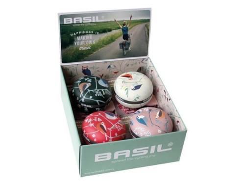 Dzwonek rowerowy BASIL BIG BELL WANDERLUST 80mm, mix kolorów pudełko 4szt. (NEW)