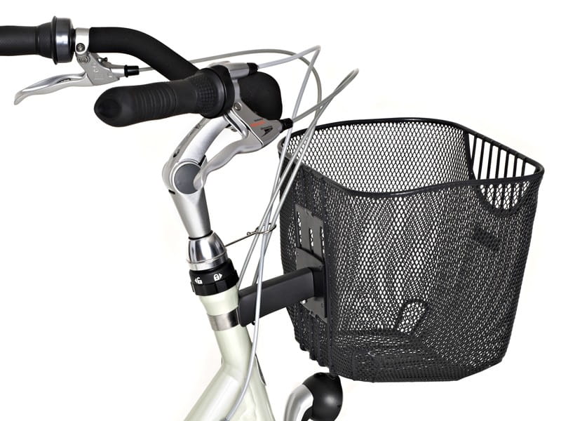 Wspornik mocujący do sztycy kierownicy BASIL PERMANENT SYSTEM moc.22-26mm, regulowana długość wspornika, system mocowania kosza na stałe (DWZ)