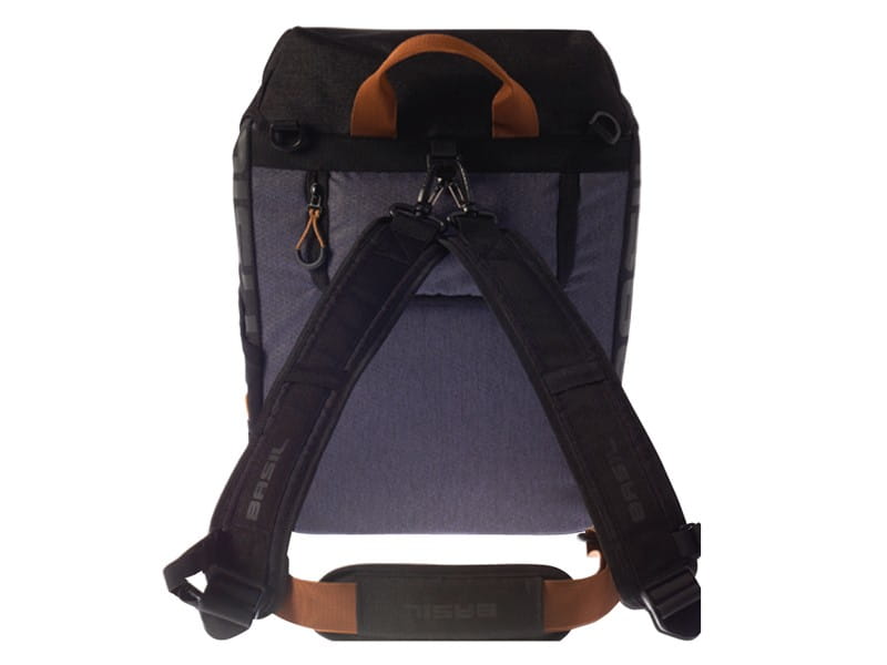 Sakwa turystyczna pojedyncza / plecak  BASIL MILES DAYPACK 14L, mocowanie na haki Hook-On System, wodoodporny poliester, granatowa (NEW)