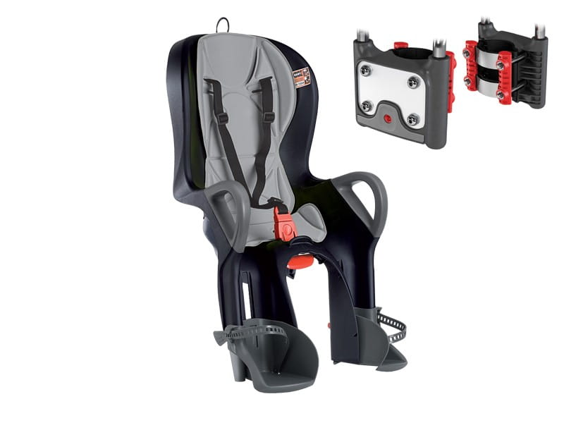 Fotelik dziecięcy OKBABY 10+ NEW (regulowane pochylenie, 27,5”-29” pręt 114 stopni ZN+H70 + zapięcie) czarny/ciemnoszary 37226050 (NEW)
