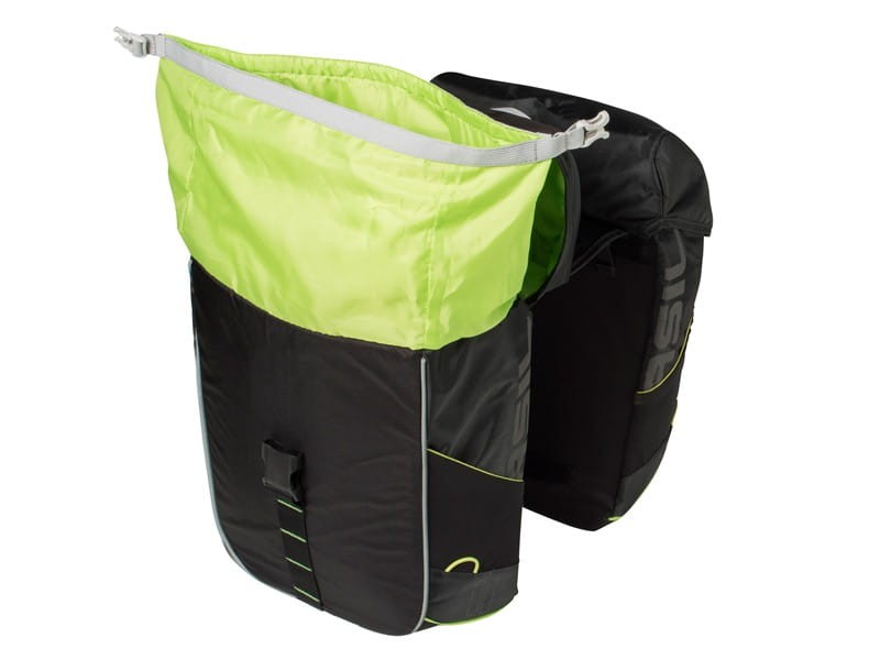 Sakwa turystyczna podwójna BASIL MILES DOUBLE BAG 32L, Universal Bridge System, wodoodporny poliester, czarna (NEW)
