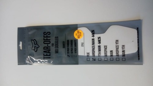 ZRYWKI TEAR-OFF DO GOGLI FOX AIRSPACE/MAIN 2 STD TEAR OFF CLEAR