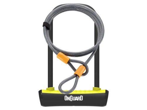 Zapięcie rowerowe ONGUARD NEON 8154YL U-LOCK - 115mm 230mm - uchwyt + 2 x Klucze + linka 10mm 120cm żółte