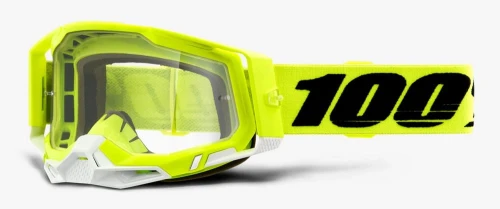 Gogle 100% RACECRAFT 2 YELLOW (Szyba Przezroczysta Anti-Fog, LT 88%-92% + 10 Zrywek)