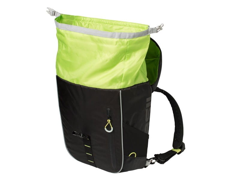 Sakwa turystyczna pojedyncza / plecak  BASIL MILES DAYPACK 14L, mocowanie na haki Hook-On System, wodoodporny poliester, czarna (NEW)