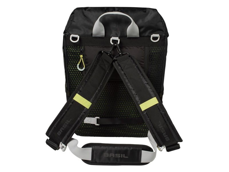 Sakwa turystyczna pojedyncza / plecak  BASIL MILES DAYPACK 14L, mocowanie na haki Hook-On System, wodoodporny poliester, czarna (NEW)