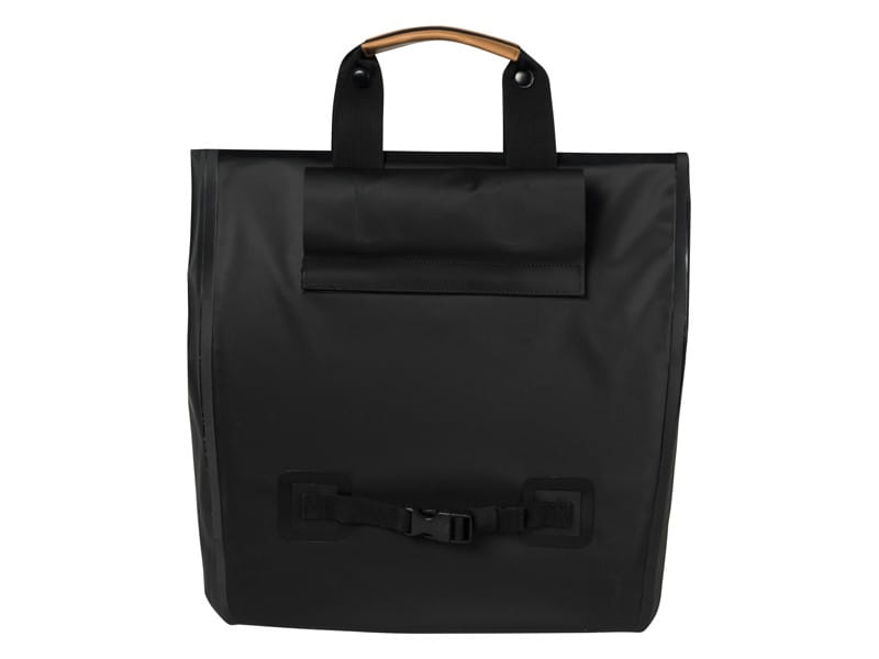 Sakwa miejska pojedyncza BASIL URBAN DRY SHOPPER 20L, mocowanie na haki Hook-On System, wodoodporny poliester, czarna (NEW)