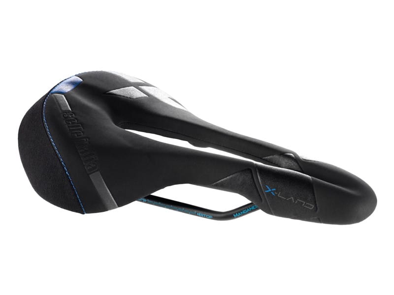 Siodło SELLE ITALIA X-LAND E-BIKE TM SUPERFLOW L (id match - L3) Manganese Tube 7,  fibra-tek- Mokka, 275g czarno-niebieskie (DWZ)