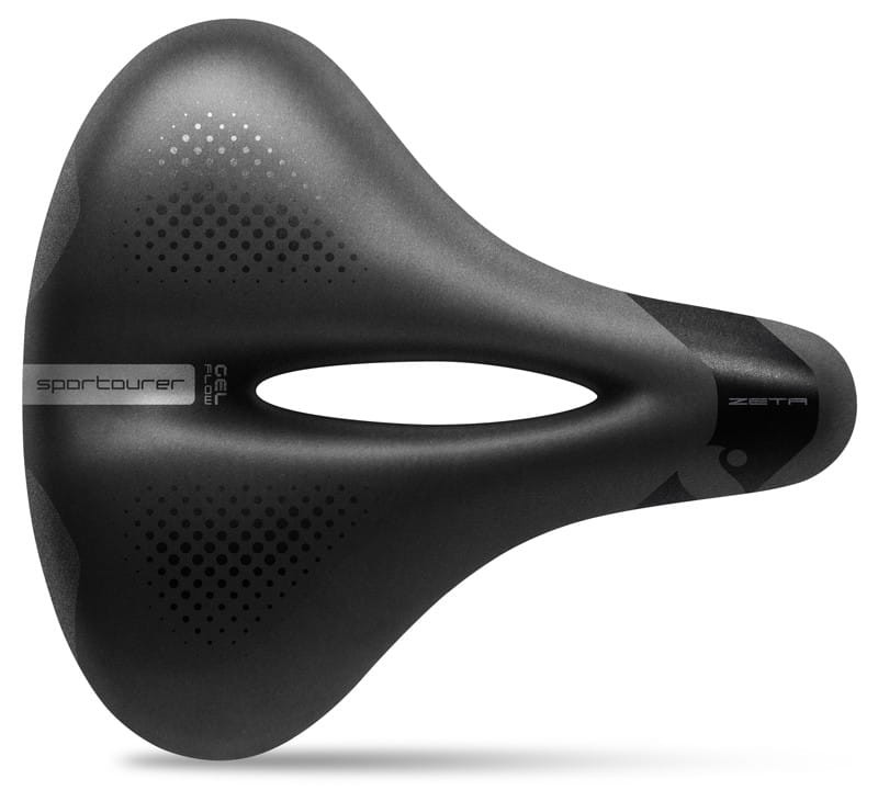 Siodło SPORTOURER ZETA COMFORT GEL FLOW (L FLOW CITY) żelowe + elastomery unisex (NEW)