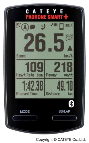 Licznik rowerowy PADRONE SMART + czarny (ISC-12;HR-12)