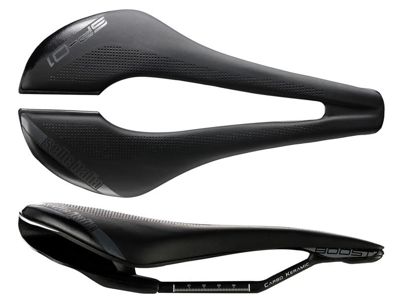 Siodło SELLE ITALIA SP-01 BOOST KIT CARBONIO SUPERFLOW L (id match - L3) carbon/keramic 7x9, fibra-tek, 166g czarne (NEW)