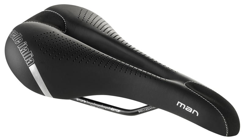 Siodło SELLE ITALIA MAN GEL FLOW L (id match - L2) Manganese Tube 7, fibra-tek, 310g czarne (NEW 2021)